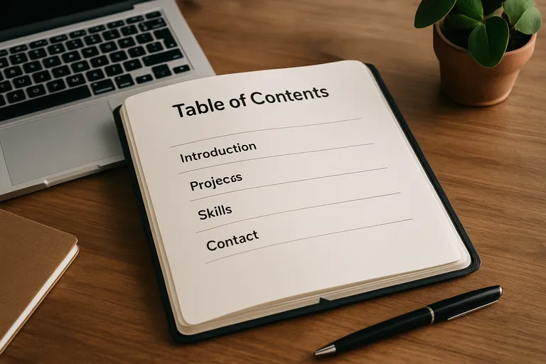 De beste indeling voor je portfolio-inhoudsopgave